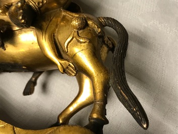 Une figure de Palden Lhamo en bronze dor&eacute;, Tibet, 17&egrave;me