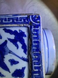 A fine Chinese cong 'cranes and trigrams' vase, Jiajing/Wanli