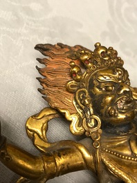 Une figure de Palden Lhamo en bronze dor&eacute;, Tibet, 17&egrave;me
