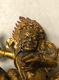 Une figure de Palden Lhamo en bronze dor&eacute;, Tibet, 17&egrave;me