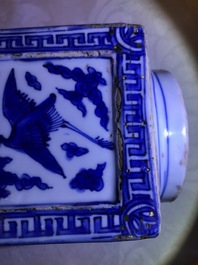 A fine Chinese cong 'cranes and trigrams' vase, Jiajing/Wanli