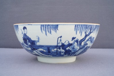 A pair of Chinese blue and white bowls, Yongzheng/Qianlong