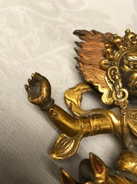 Une figure de Palden Lhamo en bronze dor&eacute;, Tibet, 17&egrave;me