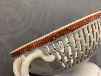 Un bol &agrave; ch&acirc;taignes et son couvercle en porcelaine de Chine d&rsquo;exportation, Qianlong