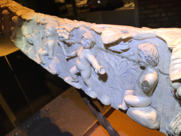An exceptionally large carved ivory 'Bacchants' tusk, France or Italy, 18th C.