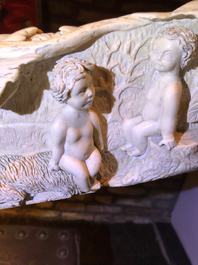 An exceptionally large carved ivory 'Bacchants' tusk, France or Italy, 18th C.
