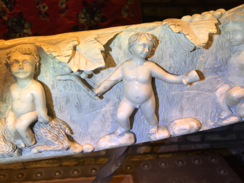 An exceptionally large carved ivory 'Bacchants' tusk, France or Italy, 18th C.