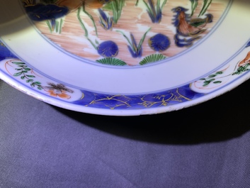 Une paire d'assiettes en porcelaine de Chine famille verte, Kangxi