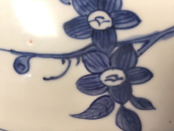 A Chinese blue and white dish with deer and a monkey, Jiajing