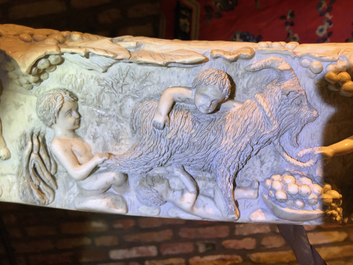 An exceptionally large carved ivory 'Bacchants' tusk, France or Italy, 18th C.