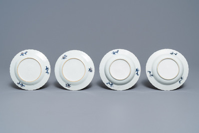 Neuf pi&egrave;ces en porcelaine de Chine famille rose &agrave; d&eacute;cor 'Feuille de tabac', Qianlong