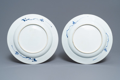 Two Chinese blue and white 'Romance of the Western chamber' dishes, Yongzheng