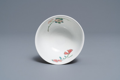 A fine Chinese famille rose cup and saucer with floral design, Yongzheng