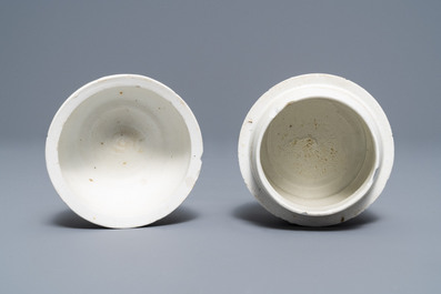 A Chinese qingbai melon-shaped box and cover, Southern Song