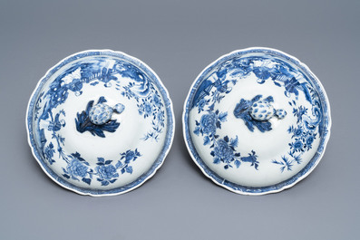 A 119-piece Chinese blue and white 'Romance of the Western chamber' dinner service, Qianlong