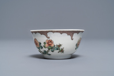 A fine Chinese famille rose 'rooster' eggshell cup and saucer, Yongzheng