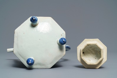 A rare Chinese blue and white 'Europa and the bull' coffee pot, Kangxi