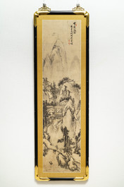 Chinese school, signed Chen Shizeng (Chen Hengke)(1876-1923), ink on paper: 'Mountain landscape after Shen Zhou'