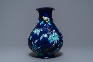 A Chinese fahua relief-decorated vase, 19th C.