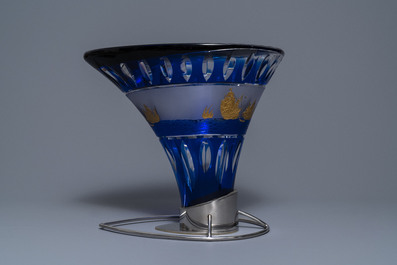 Frans van Praet (Belgium, 1937) for Val Saint Lambert: a crystal stool for the 1992 Seville expo
