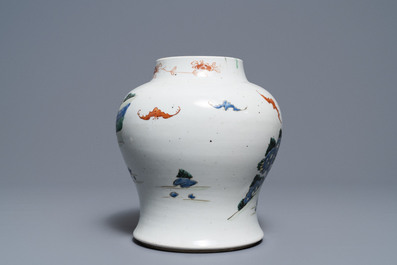 A Chinese famille rose 'playing boys' vase, Yongzheng