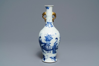 A Chinese blue and white 'Long Eliza' vase, Kangxi