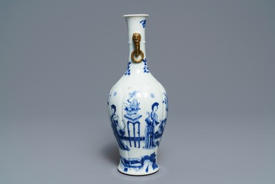 A Chinese blue and white 'Long Eliza' vase, Kangxi