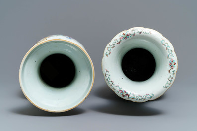 Two Chinese famille rose vases with large figures, 19th C.