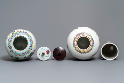 Een diverse collectie Chinees famille rose porselein, 19/20e eeuw