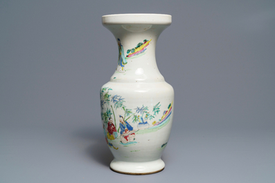 Un vase en porcelaine de Chine famille rose &agrave; d&eacute;cor des 'Sept sages dans la for&ecirc;t de bambou', Yongzheng