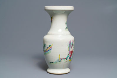 Un vase en porcelaine de Chine famille rose &agrave; d&eacute;cor des 'Sept sages dans la for&ecirc;t de bambou', Yongzheng