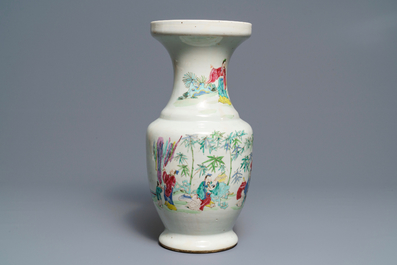 Un vase en porcelaine de Chine famille rose &agrave; d&eacute;cor des 'Sept sages dans la for&ecirc;t de bambou', Yongzheng