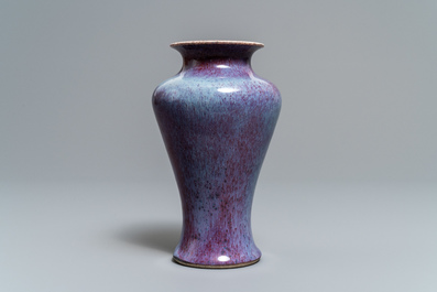 A Chinese flamb&eacute;-glazed vase, 18/19th C.