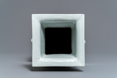 A square Chinese qianjiang cai vase, 19/20th C.