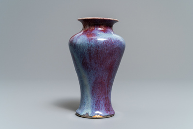A Chinese flamb&eacute;-glazed vase, 18/19th C.