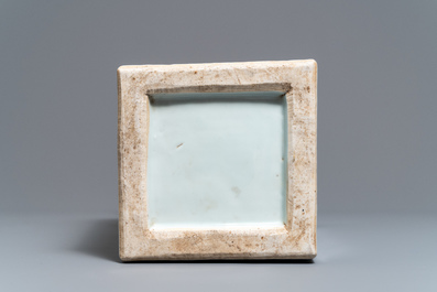 A square Chinese qianjiang cai vase, 19/20th C.