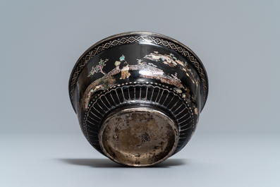 A Chinese lac burgaut&eacute; bowl, Kangxi
