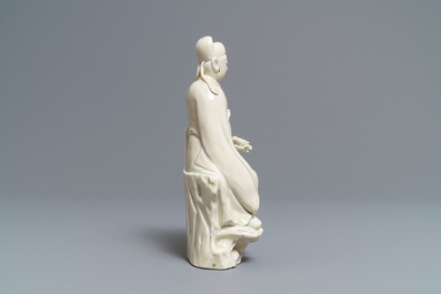 Een Chinese Dehua blanc de Chine groep met Wenchang Wang en Guixing, Kangxi