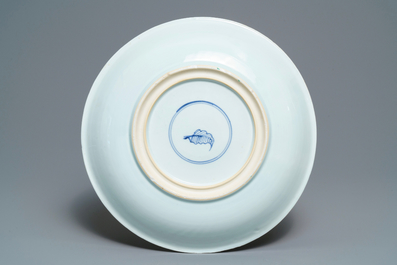 A Chinese famille verte 'carps' charger, Kangxi