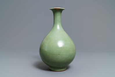 A Chinese Longquan celadon yuhuchunping vase, Yuan