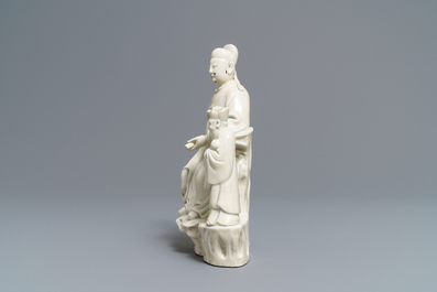 Een Chinese Dehua blanc de Chine groep met Wenchang Wang en Guixing, Kangxi