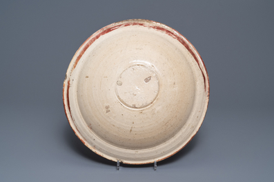 A large Hispano-Moresque lusterware charger with a bird, Valencia or Manises, Spain, 16/17th C.