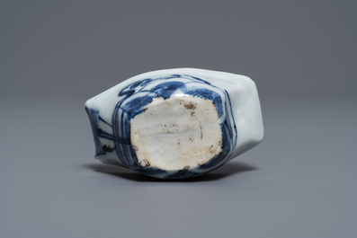 Een Chinese blauw-witte &lsquo;Hansje in de kelder&rsquo; kop, Transitie periode