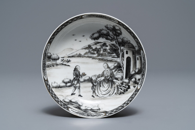 An 11-piece Chinese 'European subject' tea service, Qianlong