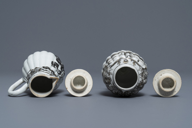 A 37-piece Chinese grisaille 'Jupiter' tea service, Qianlong