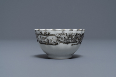 A 37-piece Chinese grisaille 'Jupiter' tea service, Qianlong