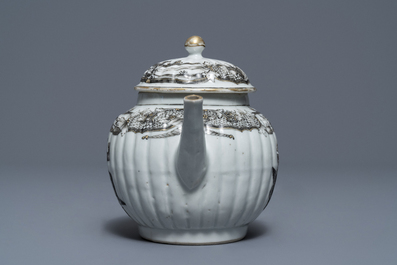 A 37-piece Chinese grisaille 'Jupiter' tea service, Qianlong