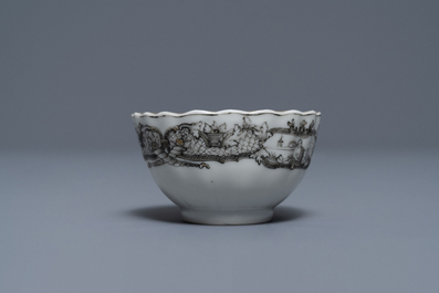 A 37-piece Chinese grisaille 'Jupiter' tea service, Qianlong