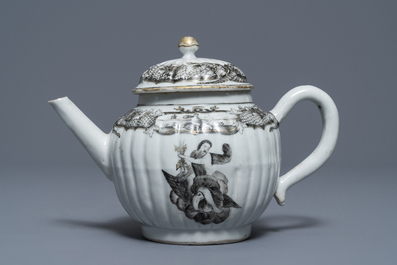A 37-piece Chinese grisaille 'Jupiter' tea service, Qianlong