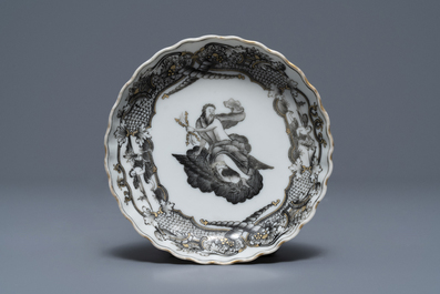 A 37-piece Chinese grisaille 'Jupiter' tea service, Qianlong